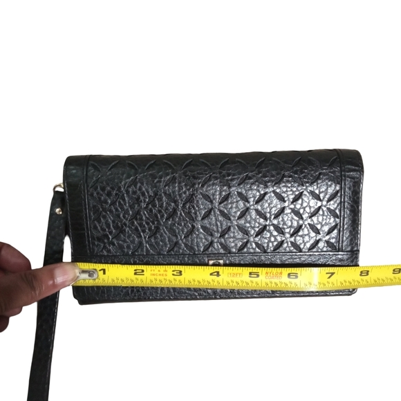 Kate Spade Women's Black Leather Wristlet Wallet Clutch Zip Organizer Bag - Picture 5 of 7
